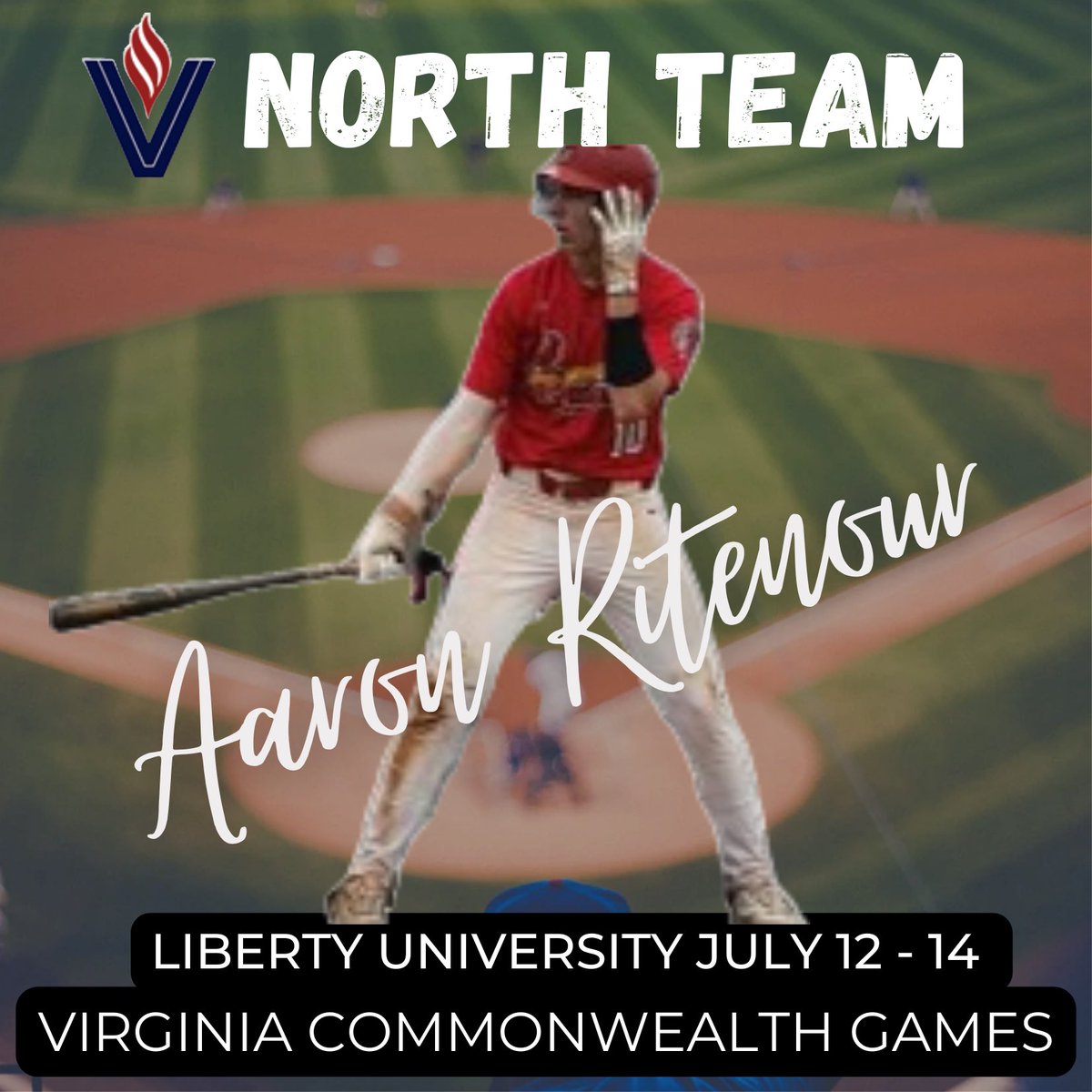 Virginia Commonwealth Games North (@vcgnorth) on Twitter photo Welcome aboard Aaron Ritenour!
6’4” Lefty swinging Outfielder; can’t wait to see him help the North team make a run for a Gold medal in July.
<a href="/ritenour_aaron/">Aaron Ritenour</a> <a href="/G_villeBaseball/">Gainesville Baseball</a> Welcome aboard Aaron Ritenour!
6’4” Lefty swinging Outfielder; can’t wait to see him help the North team make a run for a Gold medal in July.
<a href="/ritenour_aaron/">Aaron Ritenour</a> <a href="/G_villeBaseball/">Gainesville Baseball</a>