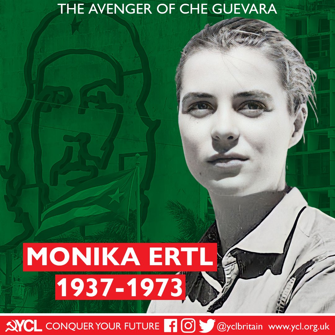 Today we remember Monika Ertl, the avenger of Che Guevara 👊🌹 Ertl was a German-Bolivian communist, whose father, Hans Ertl, had been a Nazi propagandist before fleeing to Bolivia. In spite of growing up surrounded by her father's Nazi friends, she cut ties with her family and…
