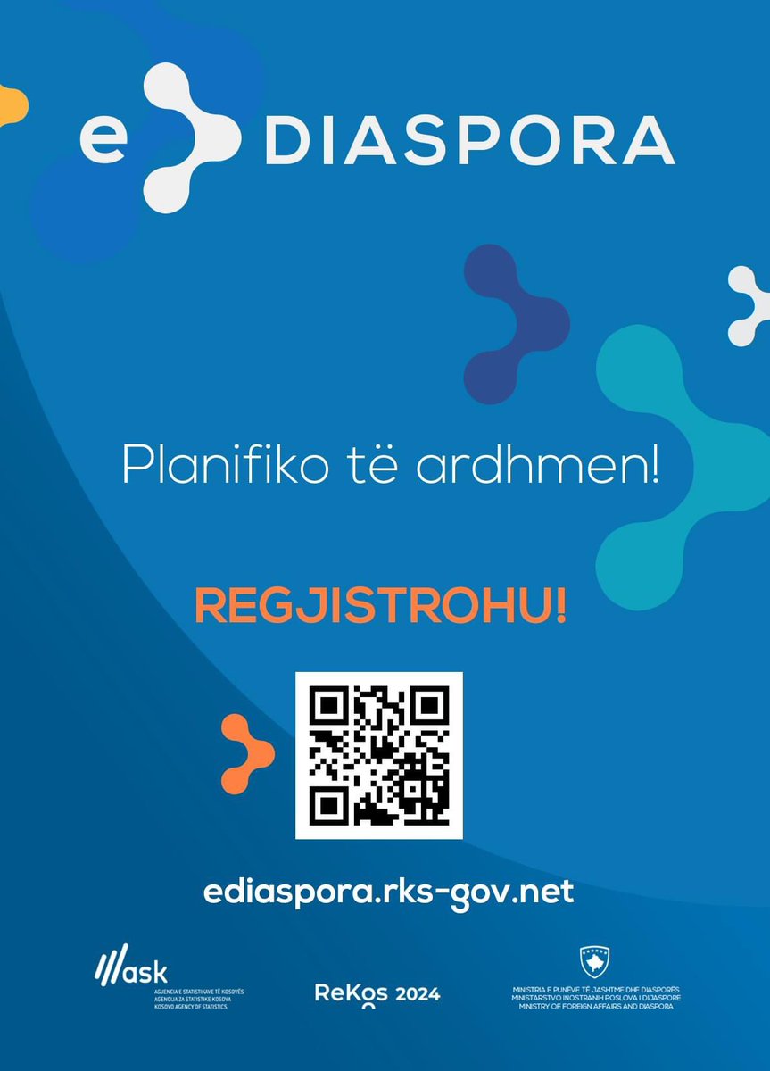 REKOS 2024 po vazhdon brenda dhe jashtë territorit të Kosovës, dhe ju mund të informoheni për së afërmi për mënyrën se si mund të regjistroheni nga cilido vend i botës ku jetoni, përmes platfomës e-Diaspora. ediaspora.rks-gov.net