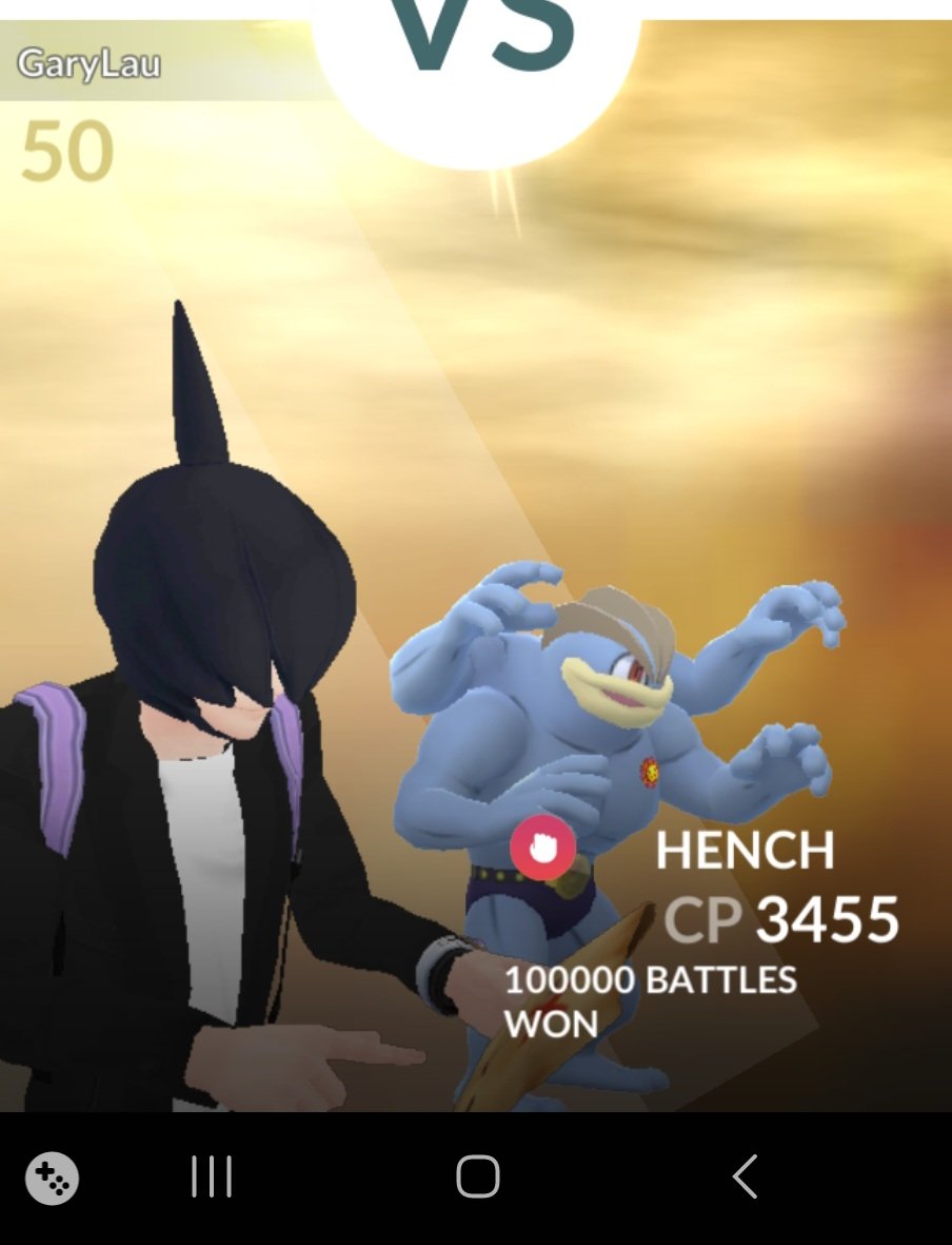 100k gym battles achieved on my hundo machamp! Time to retire him for another stronger fighter! #PokemonGo