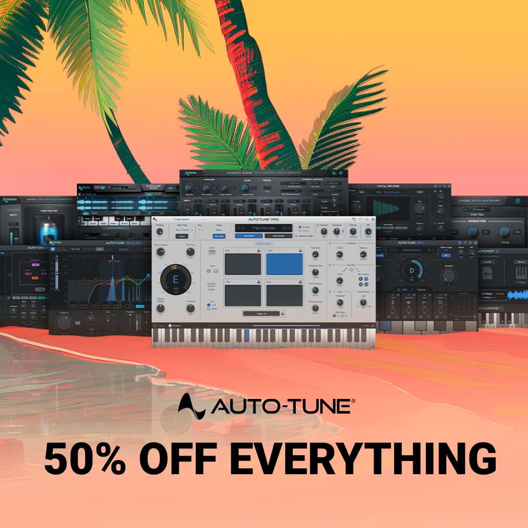 🚨 50% off everything Auto-Tune All versions of Auto-Tune. All vocal effect plug-ins. Auto-Tune Unlimited. Everything 🤯 Save now 🔗 bit.ly/3y332x5