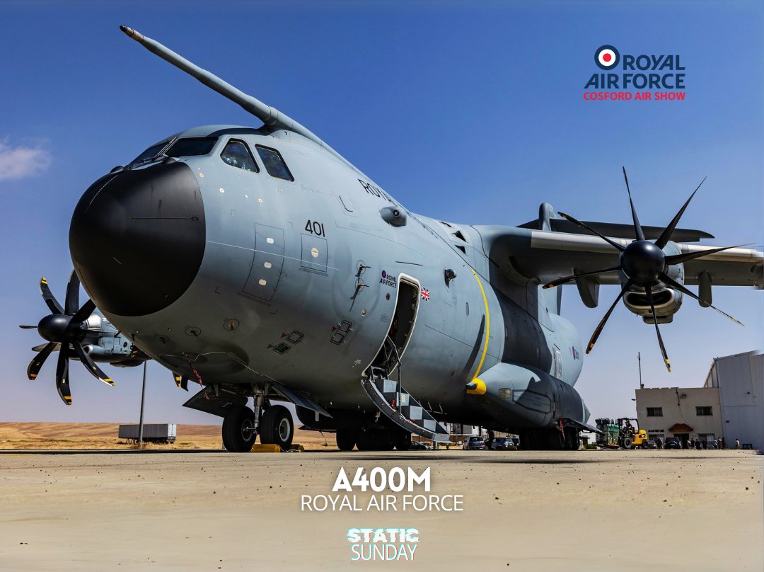 🤩After a weekend of awesome announcements, we thought we'd treat you with another this #StaticSunday
✈ We're pleased to confirm an RAF Atlas C.1 A400M will be on static display at this year's Cosford Air Show. 
🎫 Air show tickets: cosfordairshow.co.uk
#Cosford24 #TakeFlight