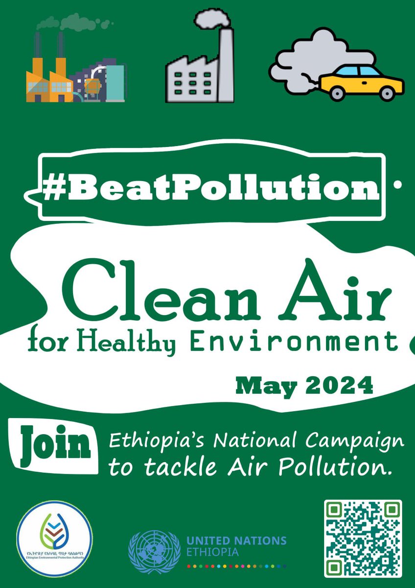Right now, more than 90% of world population breathes unhealthy air. But cleaner and healthier air is possible.
#BeatPollution
#BeatAirPollution
#Clean_Ethiopia 
@epaethiopia