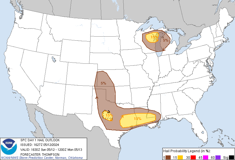 LimWeather's tweet photo. D1
#SlightRisk in S, N US esp #AlexandriaLA,#LakeCharles,#BatonRouge,#Lafayette,#CollegeStation,#PasadenaTX,#SugarLand,#TheWoodlands,#Beaumont,#Houston,#Abilene,#GreenBay
15%#Wind/SIG #Hail/5%#Tornado risks
#Wxtwitter #SPC #Severewx #TXwx #LAwx #BCSwx #HOUwx #WIwx #MIwx #MSwx https://t.co/gFkeevR8pp