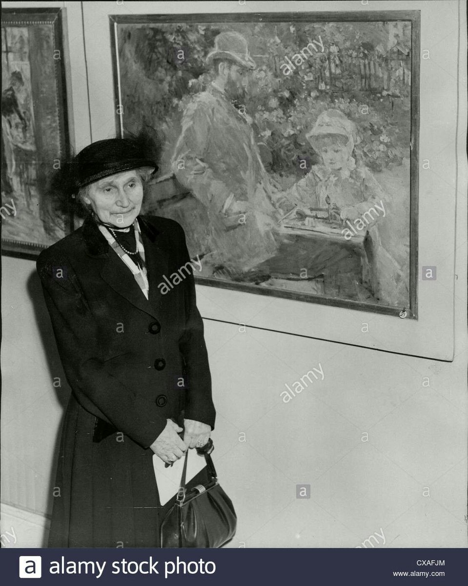 Julie Manet Rouart in front of a painting of herself and her father, Eugène Manet, by her mother, Berthe Morisot. Julie spent her life promoting 'les oncles' Monet, Renoir, and Degas-and Morisot-after Impressionism fell out of fashion. #MothersDay #LaLuministe