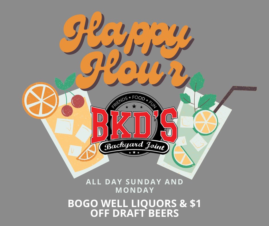 Sunday scaries? We've got you covered with our all day happy hour!!

#BKDsChandler #chandler #gilbert #happyhour #allday #happyday