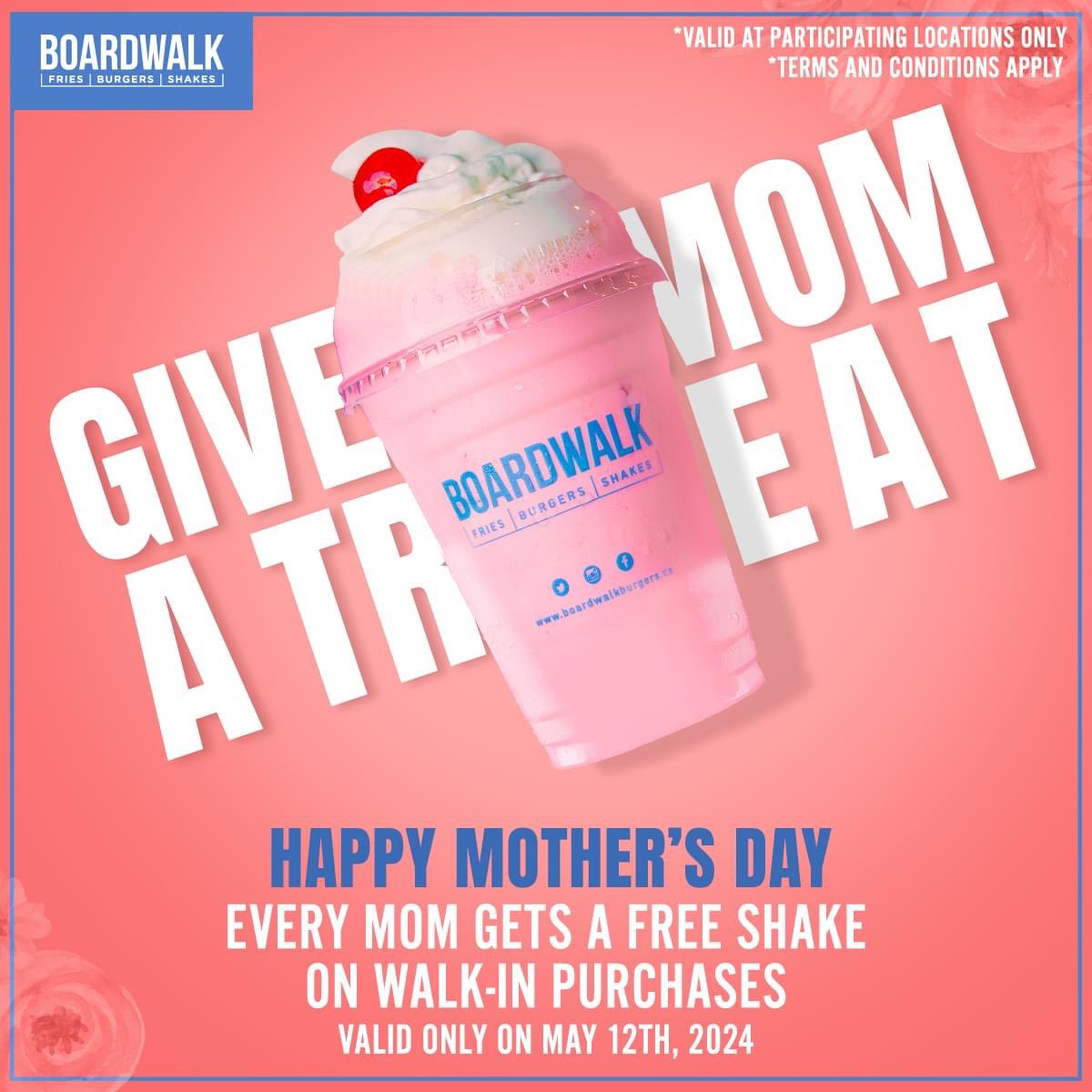 Hey, Canadian friends - spend $15 at Boardwalk, get a free milkshake. Go get some yummy burgers/fries/chicken/poutine/whatever and get yourself a free shake. #TreatYoSelf