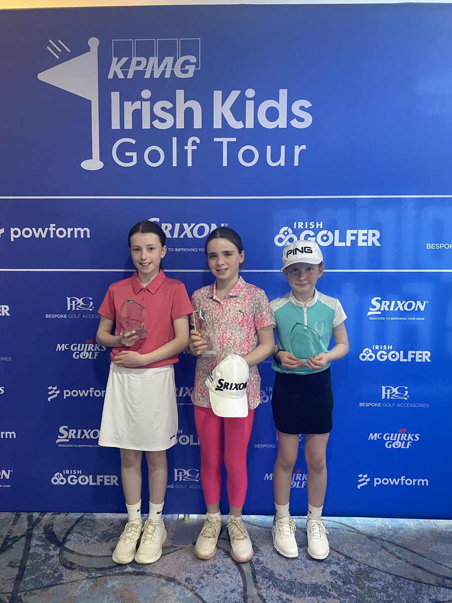 Girls 10’s & Under Ulster Trophy at PGA National @Slieverussell . Champion- Ellla Kenny @RoyalCurragh_GC Runner Up- Kate Cantwell- @EskerHills 3rd Place- Lauren Tuffy- @StrandhillGC