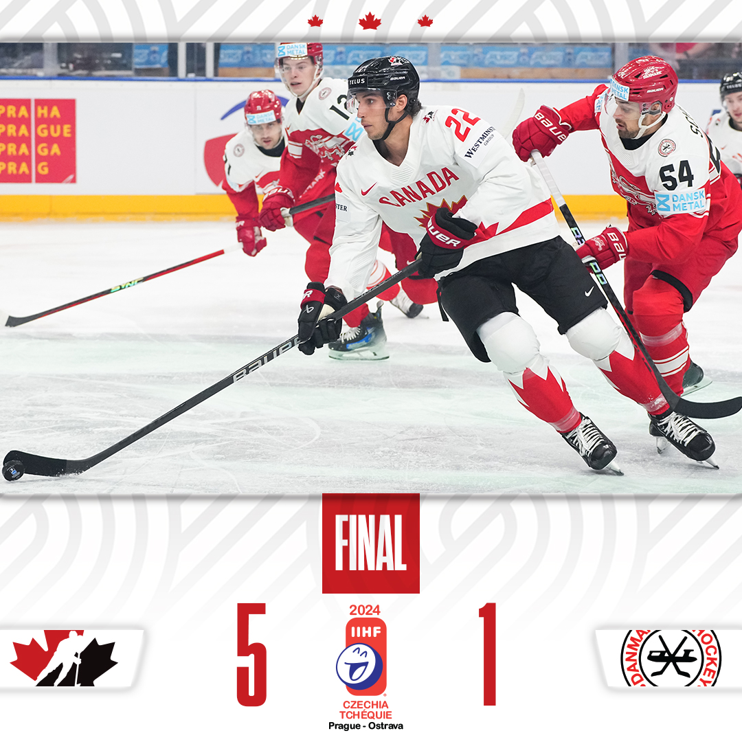 GAME OVER! Downed the Danes. 🇨🇦🇩🇰 MATCH FINI! On a défait les Danois. 🇨🇦🇩🇰 📊 hc.hockey/MWCStats051224 📊 hc.hockey/CMMStats051224 #MensWorlds | #MondialMasculin