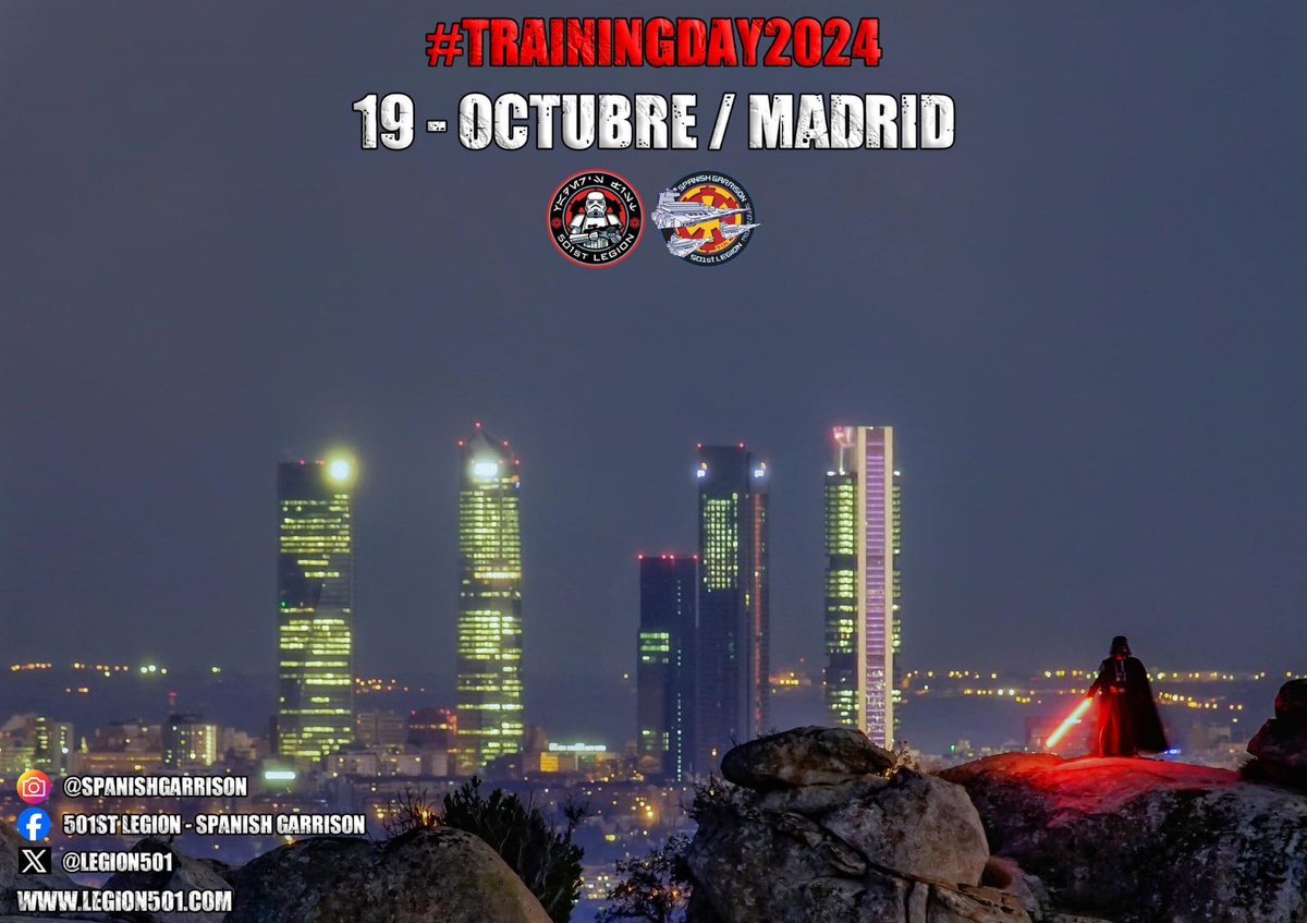 Nos complace comunicar que la localización escogida para acoger nuestro #TRANINGDAY2024 será la ciudad de Madrid. Toda la información será compartida próximamente en nuestras RRSS #official501st #501stlegion #badguysdoinggood #badgirlsdoinggreat #starwars #spanishgarrison