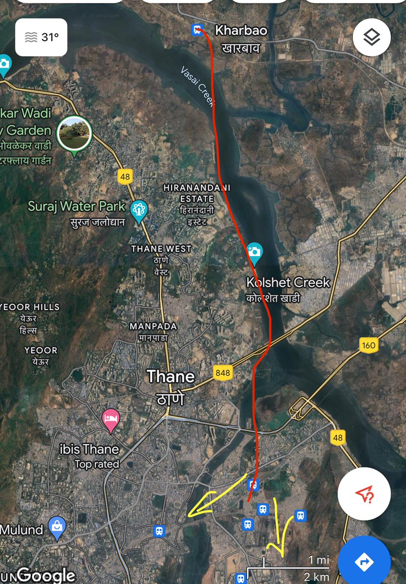 Thane coastal road’s median can be a chance to rectify a big mistake:

Virar-Diva line can have a spur from Kharbao to Thane-Airoli for fast local trains, which can pass along the median of this road

This’ll create a fast & seamless connection between Dahanu-Virar & Thane-Vashi