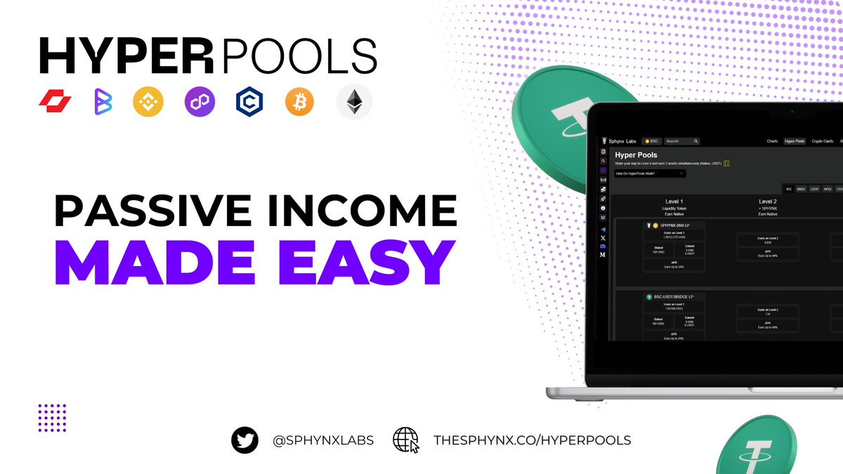 Earn passive income effortlessly with the Sphynx Hyper Pools : your gateway to High APRs and Real Yield 🔮🧪