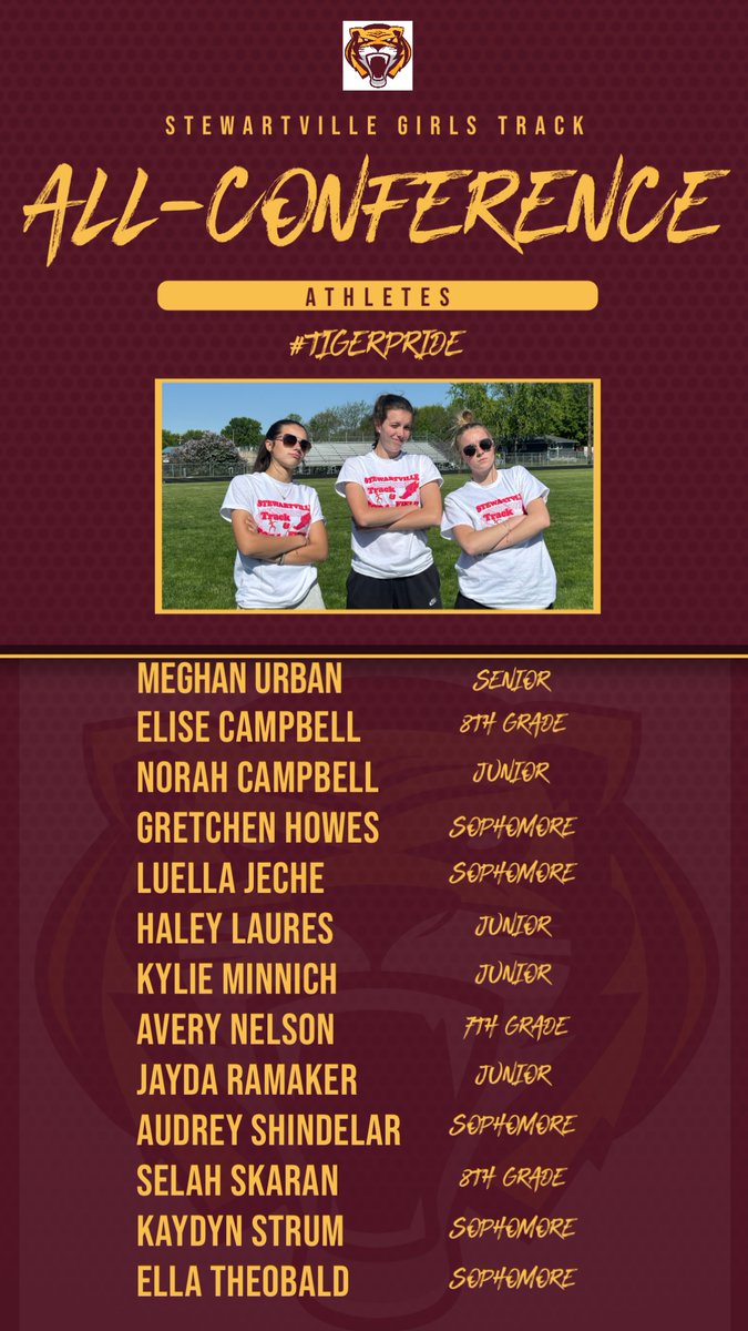 Excited to share our 13 athletes who earned HVL All-Conference honors yesterday! 🕶️☀️ #TigerPride