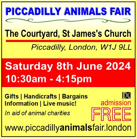 Getter closer Can't wait. Fabulous venue of The Courtyard @StJPiccadilly Stalls include @AnimalsAsia National Animal Welfare Trust @NAWT_updates @DogsTrust @stae_elephants @AnimallawFDN Compassion in World Farming @ciwf @nowzad @SPANAcharity @HillsideAnimals @TheBrooke Free entry