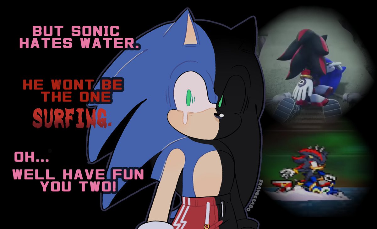 He's not surfing, he's suffering 😭😭😭
#SonicTheHedgehog #ShadowTheHedeghog #AmyRose