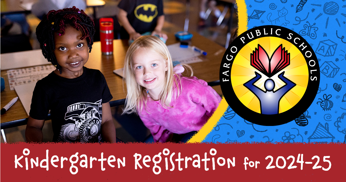 Kindergarten Registration for the 2024-25 school year is open! If your child will be 5 by July 31, they are eligible to attend kindergarten in the fall. Learn more and register here: fargo.k12.nd.us/registration