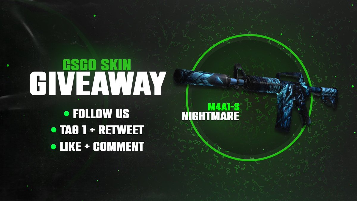 🌳CSGO GIVEAWAY ($13)🌳

🎁 M4A1-S | NIGHTMARE 🎁

 ➡️All you have to do to win is:     

🟢Retweet + Tag 1 friend 
🟢Like and comment on the video (show proof)       
youtu.be/GvE-IcDeoIY

⏰Rolling next week

#CSGOGiveaway #Giveaway #csgoskinsgiveaway #CSGO #csgoskins
