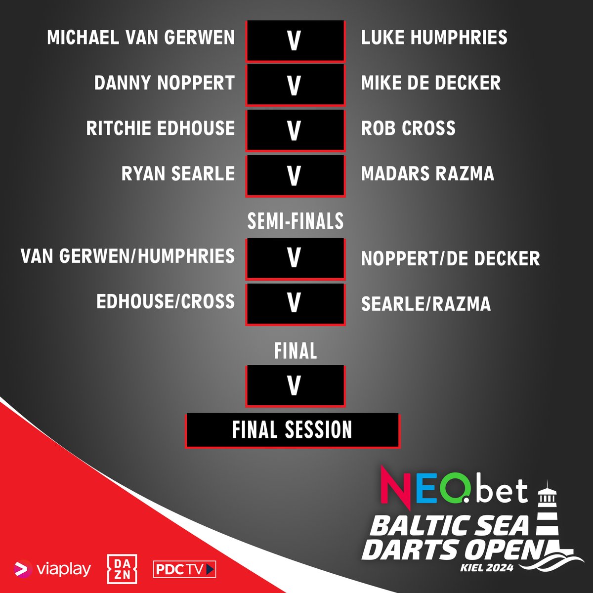 THE FINAL SESSION! Tune in now on PDCTV for the final session of the 2024 Neo.bet Baltic Sea Darts Open in Kiel... Who will be the new name on the trophy? 📺 bit.ly/PDCTVLive