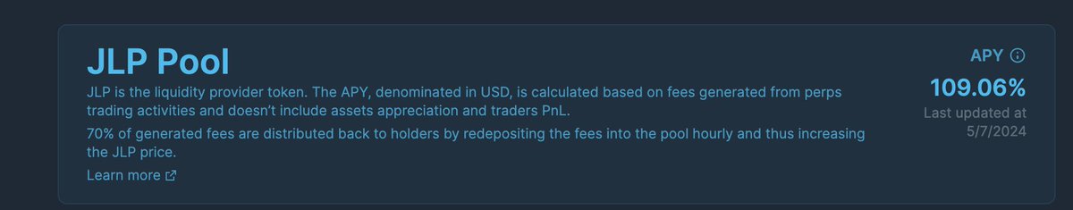 johnny_wain's tweet photo. $JLP Jupiter Perpetuals Liquidity Provider
70% of Fees Generated Back To the Pool https://t.co/TMxb8em2aE