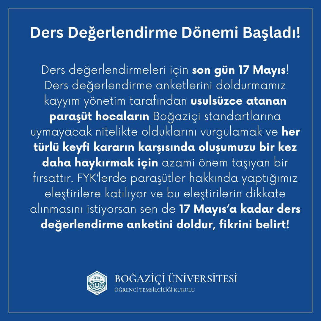 Boğaziçi Üniversitesi ÖTK (@boun_otk) on Twitter photo 