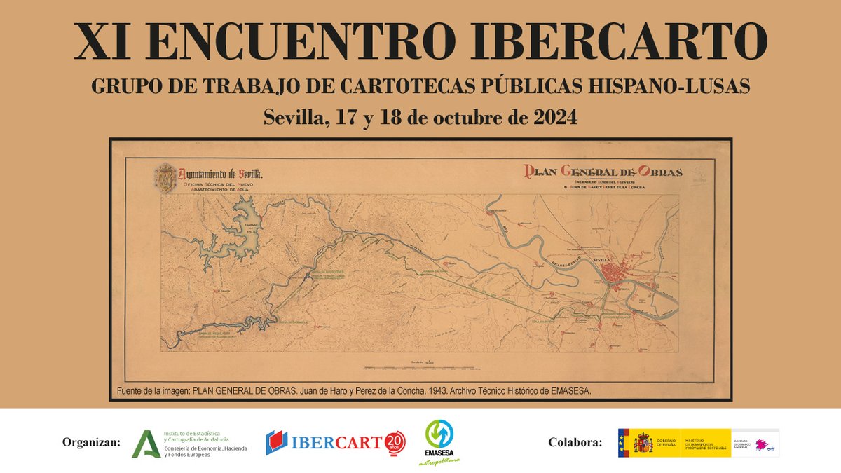 EMASESA y @IECA_Andalucia
 organizan XI Encuentro de #Ibercarto
👉Coincide con el 20 aniversario de la fundación de IBERCARTO
🗺️Con objeto de potenciar el debate e intercambio de experiencias en la gestión cartográfica
🔗acortar.link/7guJVy
#TuAgua @IGNSpain  @AndaluciaJunta