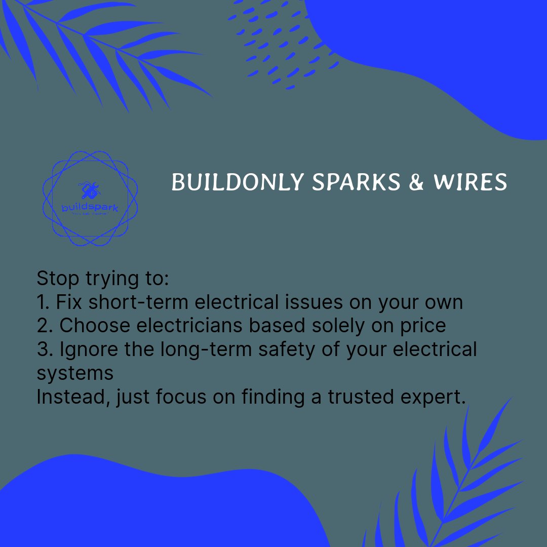 Focus on safety and quality with Buildonly Sparks & Wires. 🛠️💡 Your peace of mind is our priority. Share if you value safety & efficiency! Contact us 📞 0203 488 7378 #ElectricalSafety #QualityService #TrustedElectrician
