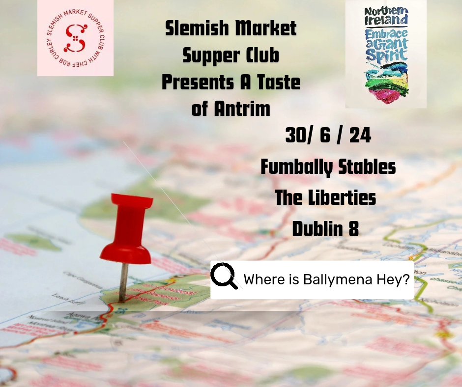 Slemish Market Supper Club presents A Taste of Antrim.
To book click the link.👇eventbrite.ie/e/slemish-mark…