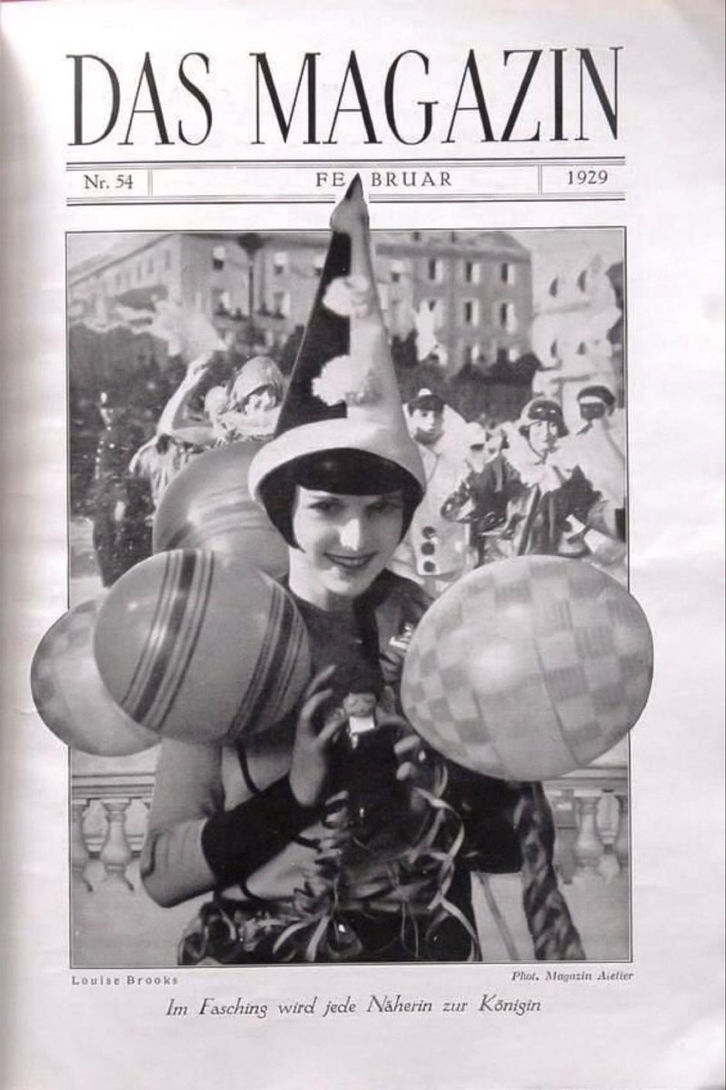 Louise on the cover of Das Magazin, February 1929. She’s dressed for the Cologne street festival — aka “the crazy days” — that happens every year in mid-February.