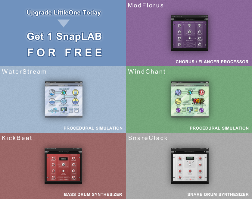 Upgrade LittleOne to version 4.x and GET 1 SnapLAB Device (of your choice) 100% FOR FREE ! #pro #audio #daw #plugin #synth #effect #vst #vst3 #au #win #mac #modeling #special #offer #free The Upgrade option is accessible from the User Area : xhun-audio.com/site/xhun.php?…
