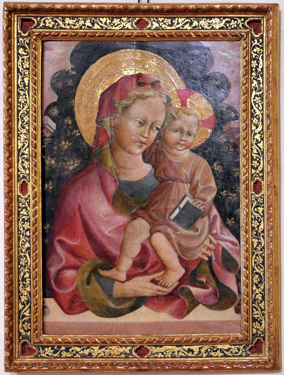 Madonna z Dzieciątkiem i księgą ok.1410r. Giovanni da Modena Autor właściwie nazywał się Giovanni di Pietro Faloppi (Falloppi), a przydomek dostał, jak to się ówcześnia działo od miejsca urodzenia. Narracja jego obrazów jest pełna żywych kolorów Pinakoteka Nazionale w Ferrarze