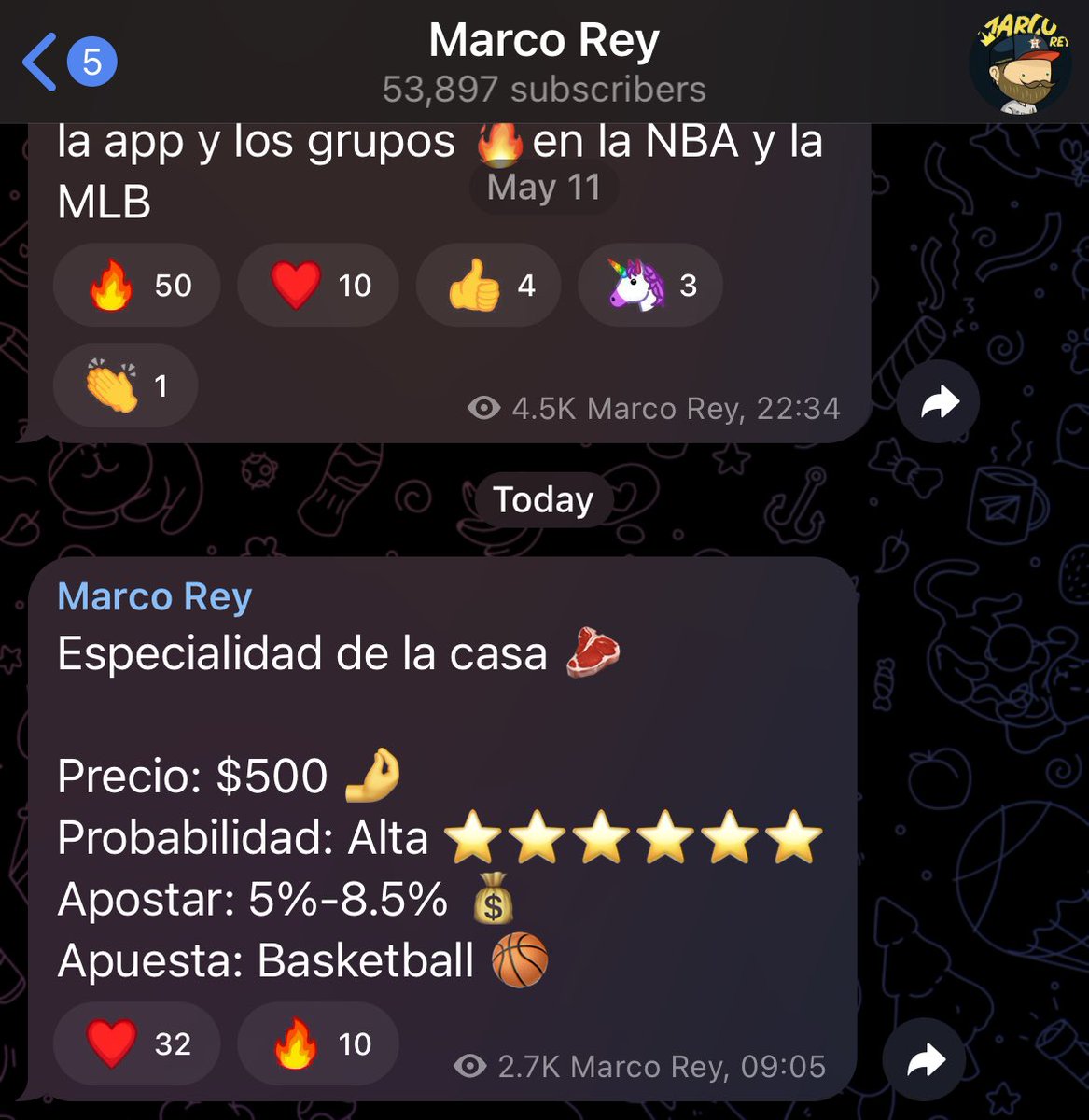 TipstersBetFree's tweet image. 🎁PICK DE MARCO REY DE LA APP 🎁

•200 likes❤️compartir♻️y comentarios 🗯️ y soltamos gratis la jugada de Marco Rey 👑 

La jugada la subiré aquí sólo si llegamos a la meta👇
t.me/+WUEnl6X4SNg4M…