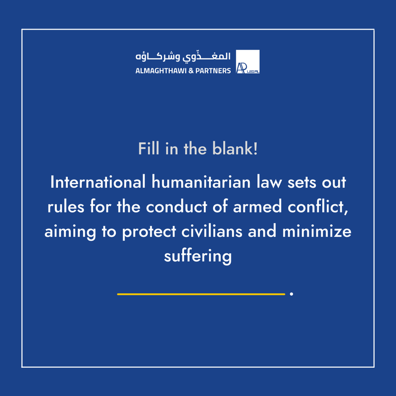Let's test your knowledge! 🧠

Can you complete the sentence? 

The answer is... during times of armed conflict. ✅

#APLegal #LegalAdvice #LegalSolutions #LegalExperts #LegalServices #CorporateMatters #CorporateLaw #InternationalCommercialArbitration