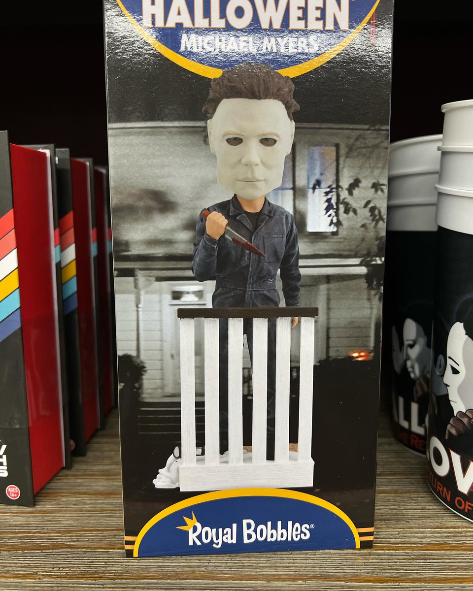 New in store at Dark Delicacies is the Michael Myers Bobble Head. Also today is the last day for our purse sale for 50% off. Dark Delicacies is open until 5:00 today (darkdel.com)