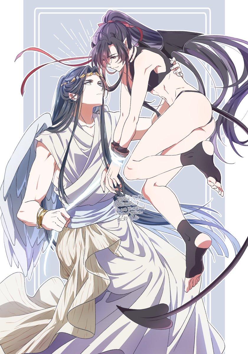 long hair black hair jewelry very long hair tail male focus ponytail  illustration images