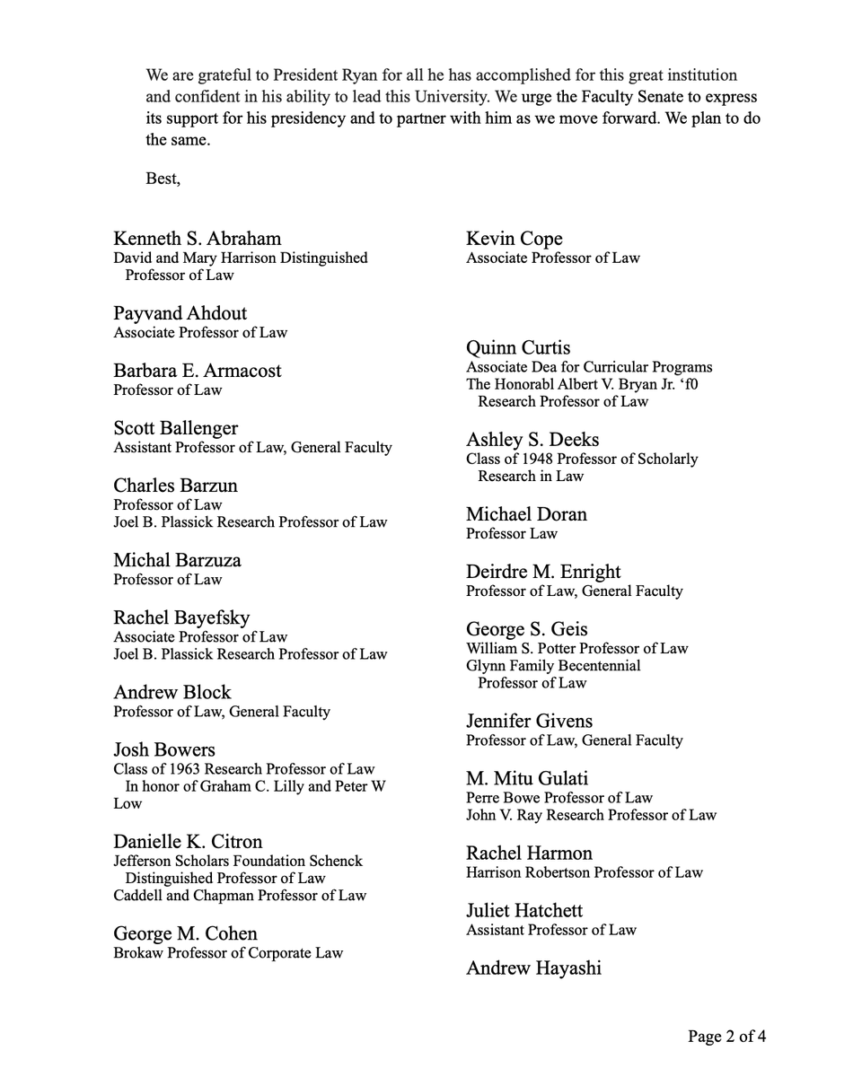 socialistdogmom's tweet photo. in stark contrast to letters from numerous departments at the university of virginia condemning the use of police violence against students last week, faculty at the law school have signed a letter supporting president jim ryan's decision to send in state police in riot gear https://t.co/bgr7BfdQNG