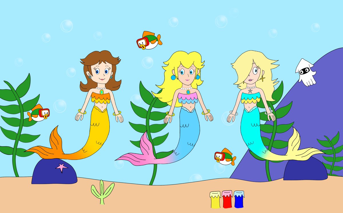 Peach and friends as mermaids #mermaidpeach #mermay #mermay2024 #mermaymonth #nintendo #supermariobros #princessdaisy #princessrosalina @NintendoAmerica @supermariomovie
