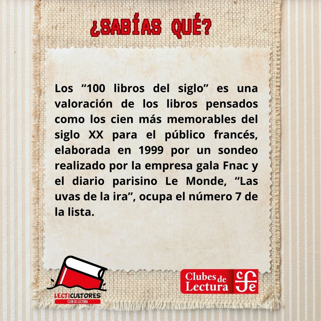 ¿Sabías qué? 

#LasUvasDeLaIra #johnsteinbeck 
#LecturaDeLaSemana
#LibroRecomendado
#LeerTransforma
#ComunidadesLectoras
#ClubesDeLecturaFCE 
#LecticultoresClub 
#SoyLecticultora #Leer #Books
#Literatura #RepúblicaDeLectores
#Instabook #Bookstragram #ilovebooks #bookgram