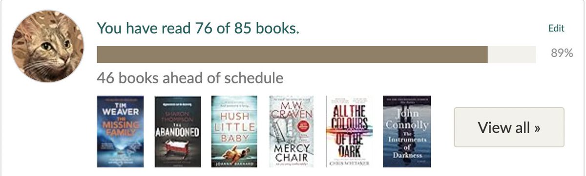 Getting there - my two plans for this year. Clear the Netgalley backlog - read 85 books.

I will win at this ...

#booktwitter #books #booktally #readinggoals