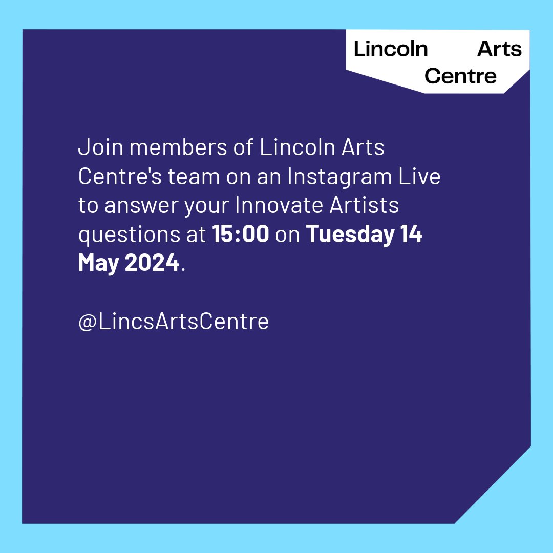Considering applying to join our Innovate Artist cohort? 🙋🏼‍♂️ Join us over on Instagram Live at 15:00 (or watch afterwards) this coming Tuesday (14 May) where members of our team will be chatting about the scheme and answering your questions. ❓