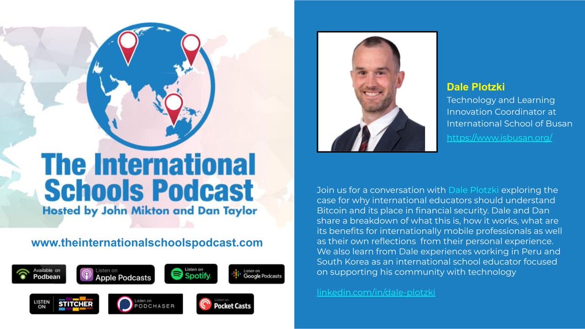 From Lima Peru, to Busan South Korea and exploring #BItcoin as an educator @dale_rickardo #internationalschoolspodcast @appdkt theinternationalschoolspodcast.com