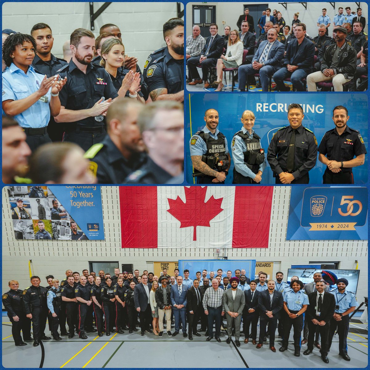 .@DCAndrews @DCDapat @DC_Milinovich @DeputyOdoardi proud to kick-off #PoliceWeek2024 and #CRSW2024 with our new recruits, special constables, cadets and #Peel elected officials. Great event highlighting careers in policing and initiatives around road safety! #JoinPolicing