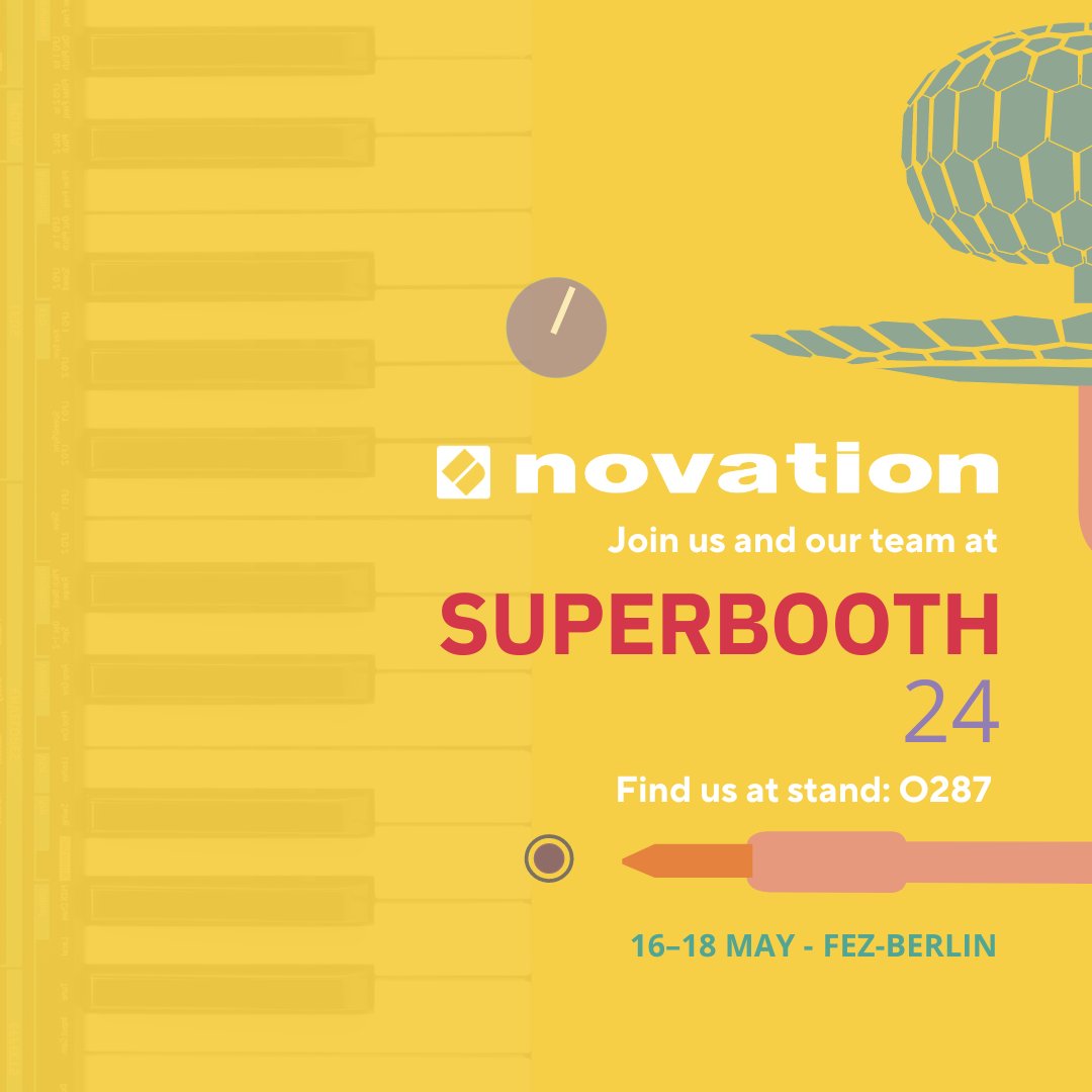 WeAreNovation's tweet image. Going to #Superbooth24? 👀

Well don't forget to look out for our #Novation team over at stand: O287 to chat all things Synths, MIDI controllers, grooveboxes and more!

We can't wait to meet all you amazing people there!
