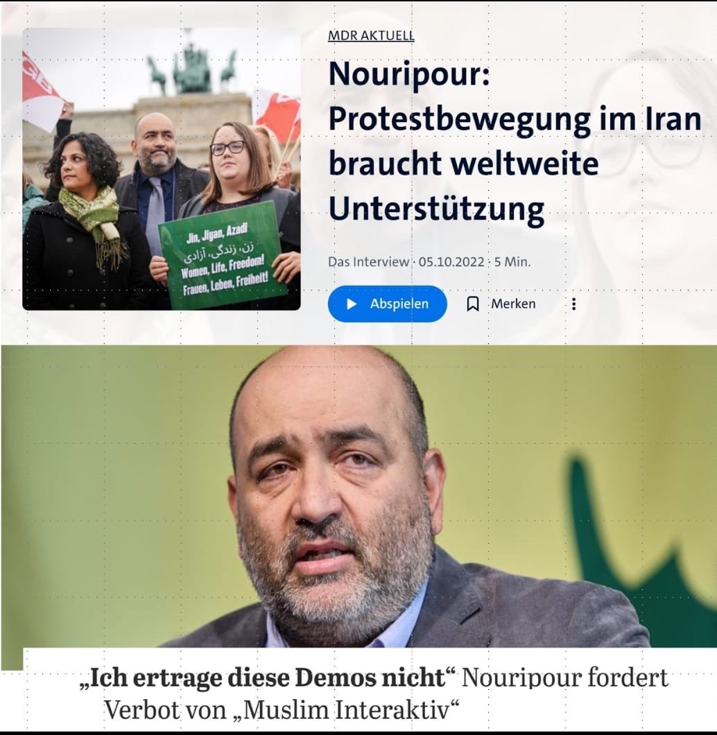 zubeyr040's tweet photo. An @nouripour 

Wie es scheint unterstützen sie nur Proteste, die Ihnen in den Kram passen und fordern Verbote, obwohl dies gegen geltendes Recht verstößt.   

#Wertediktatur im Iran anprangern, aber in Deutschland fordern. Der Apfel fällt wohl doch nicht weit vom Stamm. https://t.co/KG9529bZPR