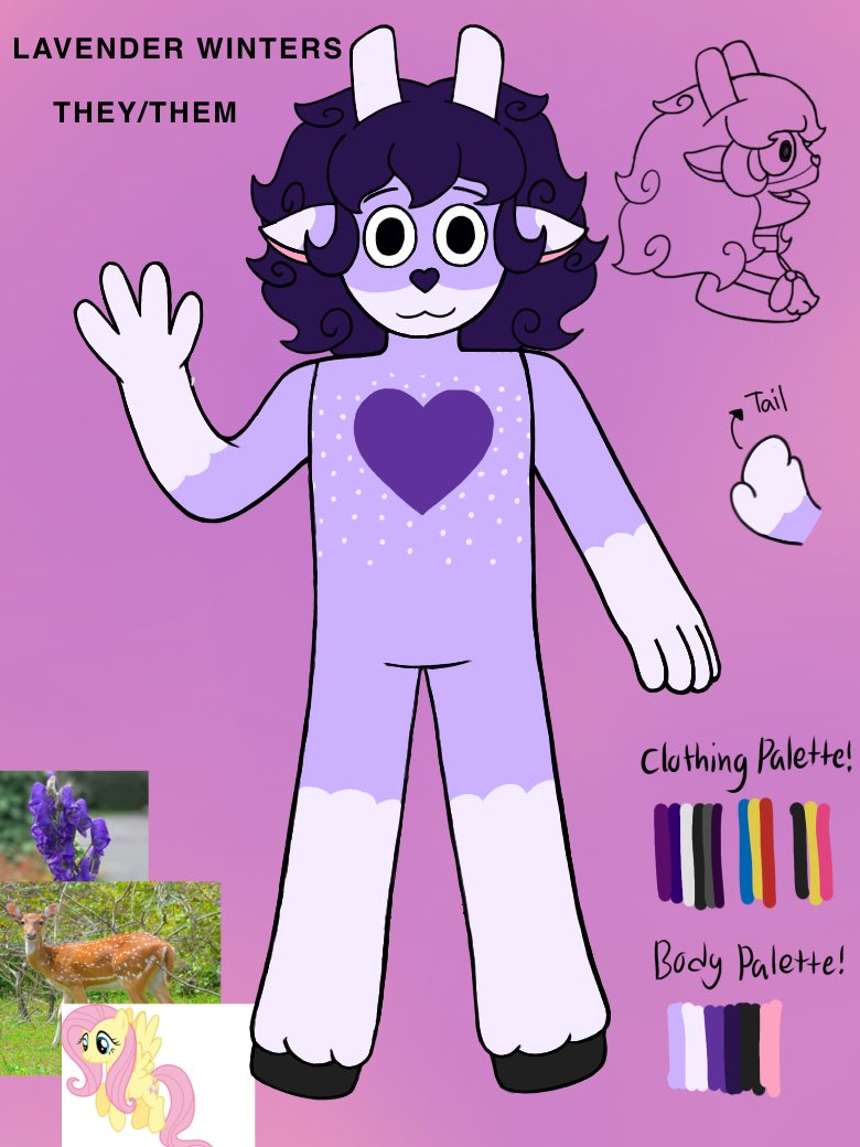 Reference sheet for Lavender! 🪻🦌

#WelcomeHome #welcomehomeoc