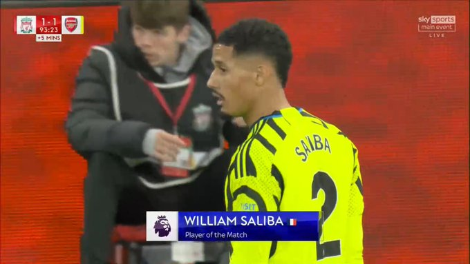 VipArsenal's tweet image. William Saliba this season:  

Player of the Match vs Liverpool at Anfield

Player of the Match vs Manchester City at Etihad Stadium 

Player of the Match vs Man United at Old Trafford.

First player to do it in a single season. Unique.