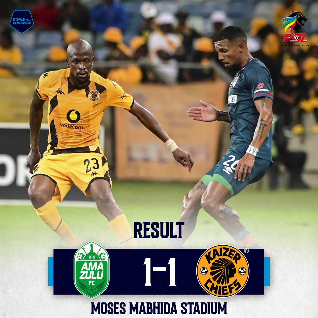 #DStvPrem result: The points are shared at the Moses Mabhida Stadium between @AmaZuluFootball and @KaizerChiefs 🤝