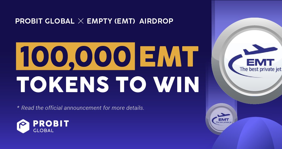 🚀 The @ProBit_Exchange X @emptyairoffice airdrop event is live! Dive in now to grab your share of 100,000 $EMT!

⏰ Event duration: May 13, 2024, 09:00 UTC to May 24, 2024, 09:00 UTC

➡️ Full details: probit.com/hc/10000006206…

#ProBitGlobal #Airdrop #Giveaway #Web3
