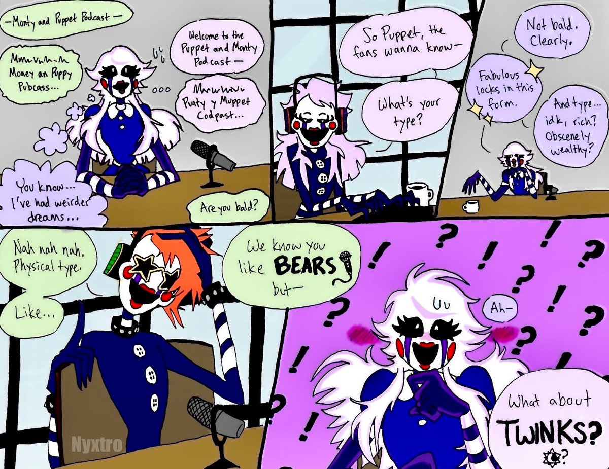 olliegrinding's tweet image. Puppet confronts herself in her dreams the only way she knows how about her feelings for Solar. Mechanical Cosmos 💜🧡

#montyandfoxyshow #mgafs #puppetfanart #puppetxsolar #solarxpuppet