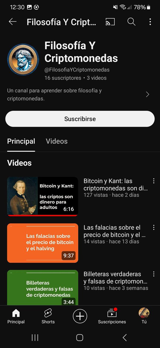 Un amigo del canal abrió su propio canal de Filosofía y Criptomonedas, subscríbanse, está interesante. youtu.be/RIZsVHKxOLc?fe…