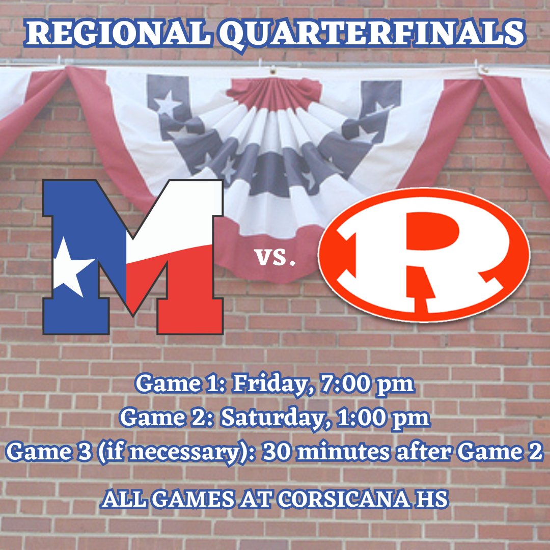⚾ REGIONAL QUARTERFINAL INFO! ⚾
Details for Round Three vs. Rockwall have been set!